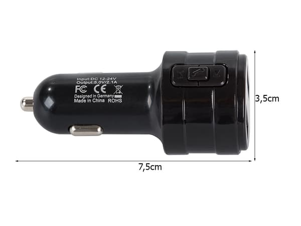 FM-sender mp3 bluetooth lader 2x usb audio billader
