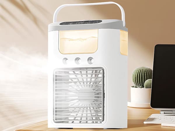 Vifte med luftfukter - LED-belysning, 3 hastigheter