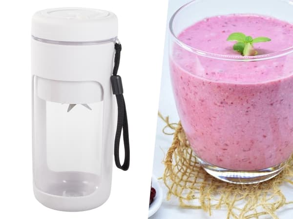 Bærbar USB trådløs smoothie-mikser, isknuser, stropp - Grå