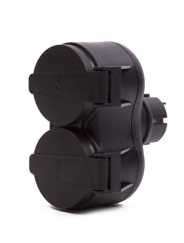 Duo-adapter med jord og låg, sort