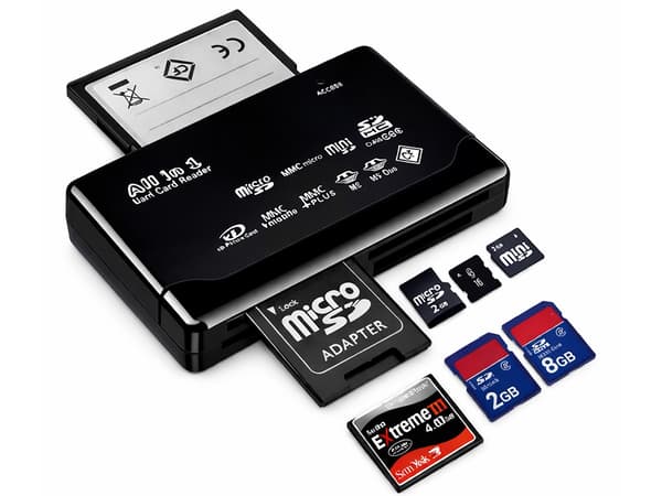 Minneskortläsare USB CF SD microSD XD MS MMC