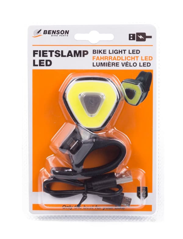 Cykellygte LED USB-genopladelig hvid