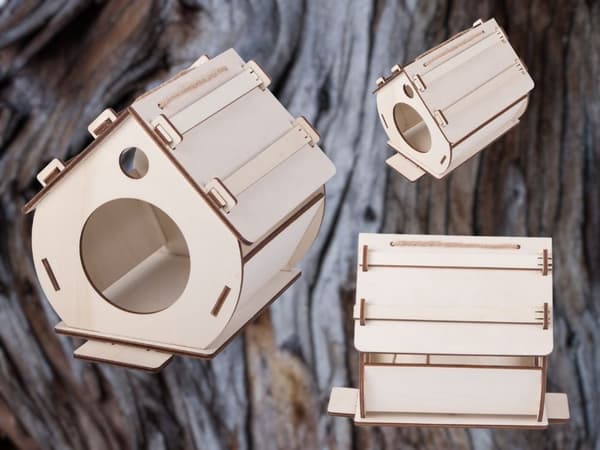 Fågelholk trä - Byggsats för målning och montering