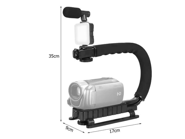Vlogging kit videoopptak stativ mikrofon telefonholder