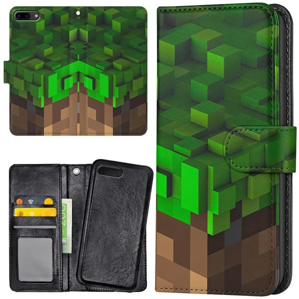 iPhone 7/8 Plus - Lommebok Deksel Minecraft