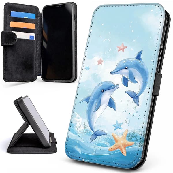 Lommebok Deksel / Mobildeksel til iPhone 17 Pro Max - Dolphins