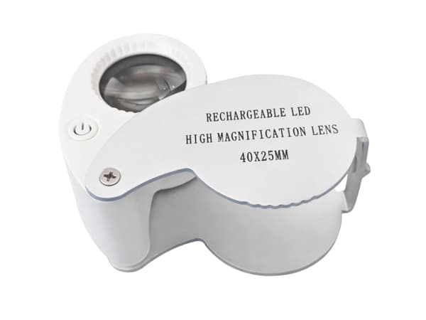 Lup juveler 40x foldbar 25 mm 9 LED