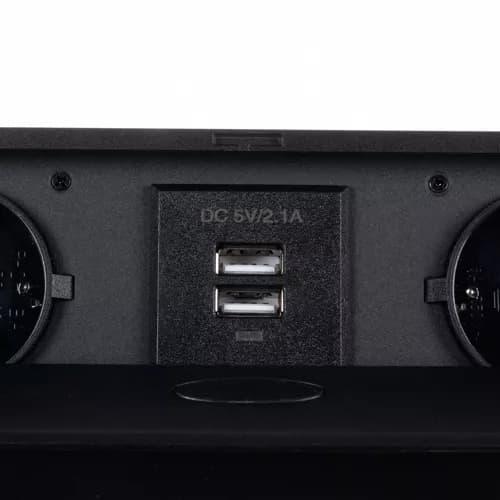 Innbygget Grenuttak med USB / Borduttak - Dobbel - 2-Pack