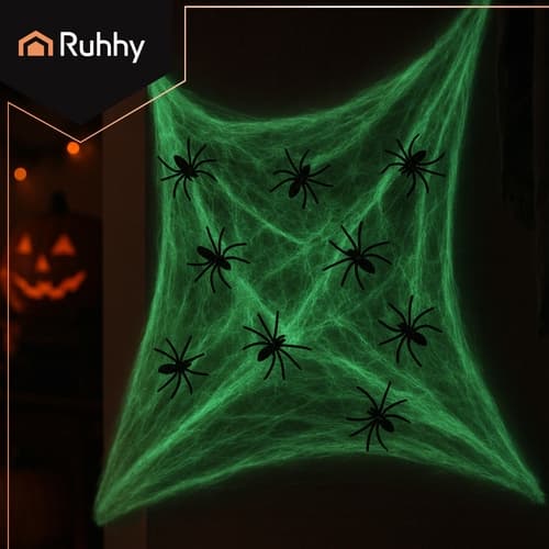 Selvlysende spindelvev - Halloween-dekorasjon