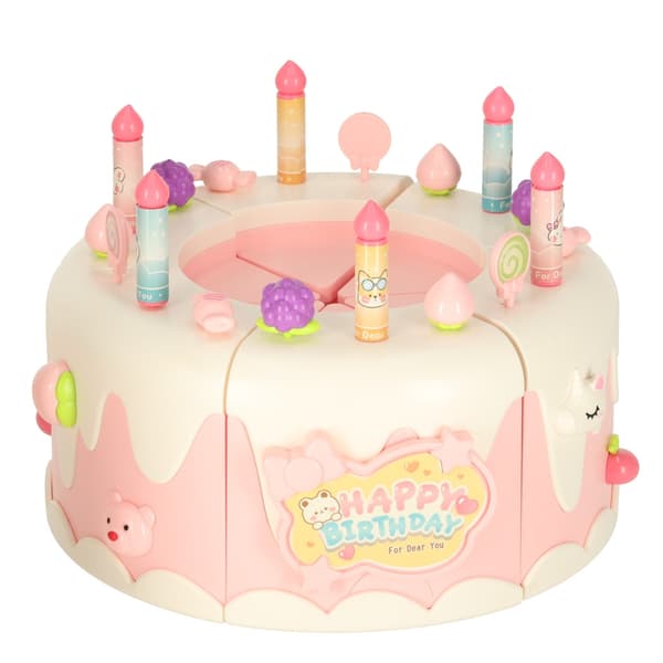 Bursdagskake for skjæring rosa