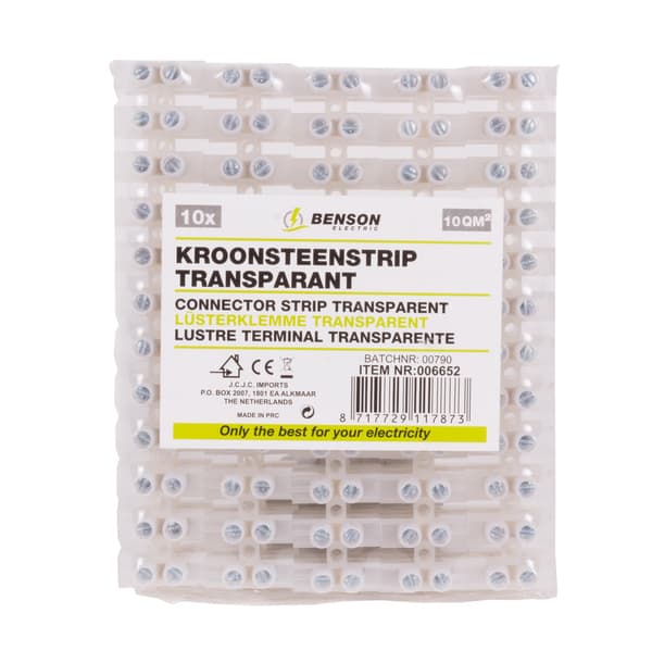 Kopplingsplint 10 mm transparent 10 st