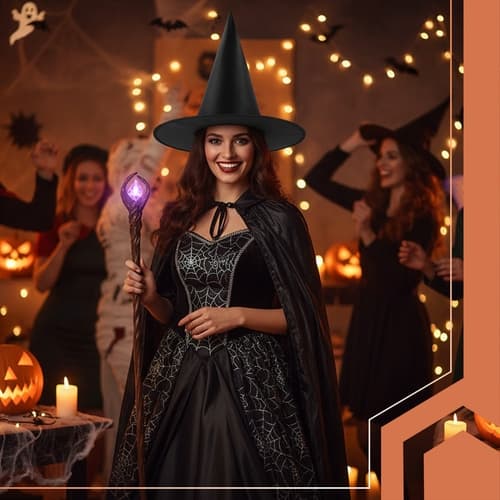 Heksehatt - Halloween-tilbehør
