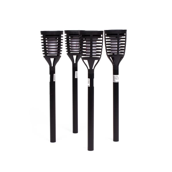 Solcellelampe til haven 41 cm flammeeffekt 4 stk