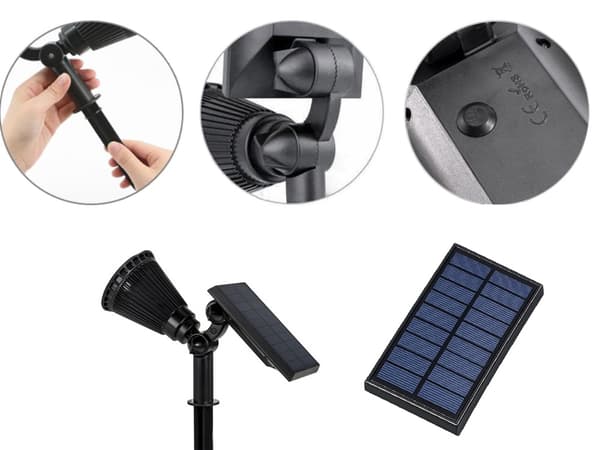 Solcellslampa 4 LED 3 lägen skymningssensor
