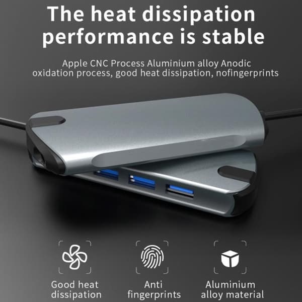 USB-C / Thunderbolt 3 til USB 3.0-Hub 5-Porter - Macbook