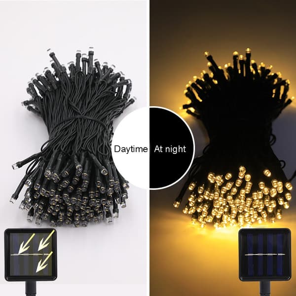 Dekorasjonslyssløyfe solcelle hvit 100 LED 12 m IP44
