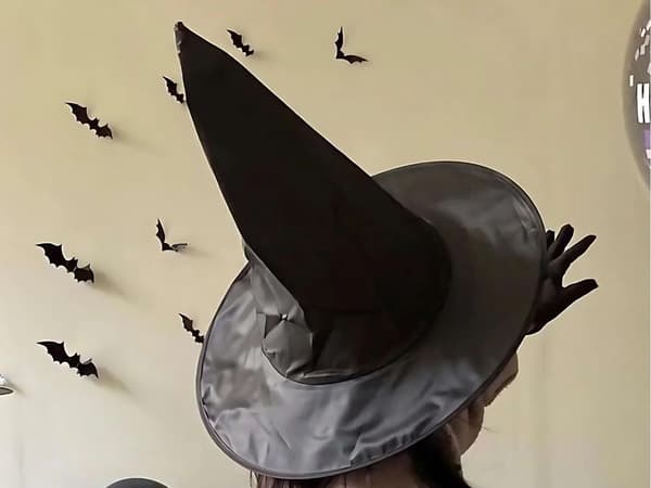 Heksehat halloween heksekostume sort