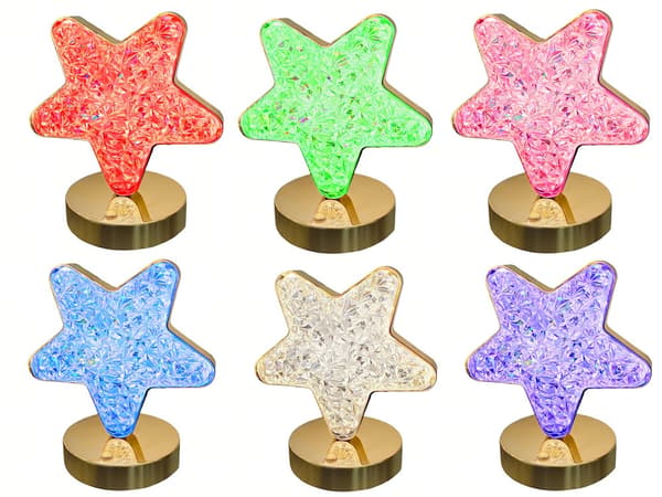 Bordstjerne natlampe krystal led rgb usb