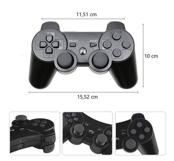 2-Pack - Trådlös Kontroll - Handkontroll för PS3 Kompatibel - 2-Pack