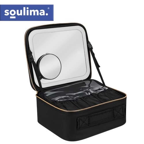 Makeuptaske med spejl & LED-lampe