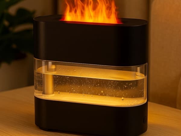 Luftfukter peis - LED aromadiffuser med damp