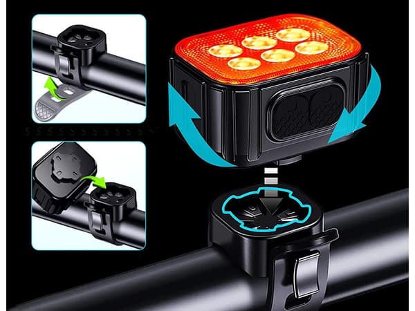 Cykellampset LED - Fram och bak med USB-laddning