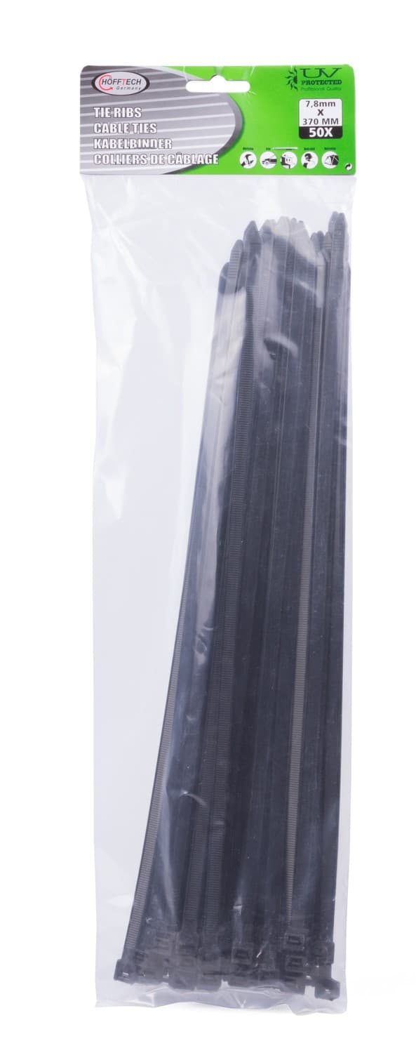 Kabelbinder 7,6 x 370 mm 50 stk sort