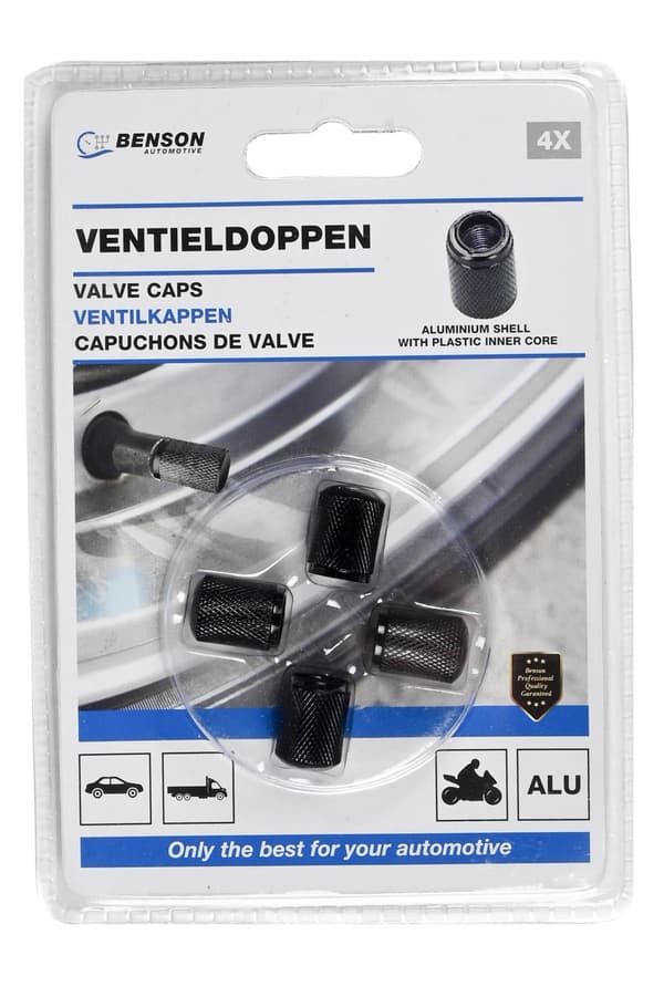 Ventilhattar 4 st aluminium svart