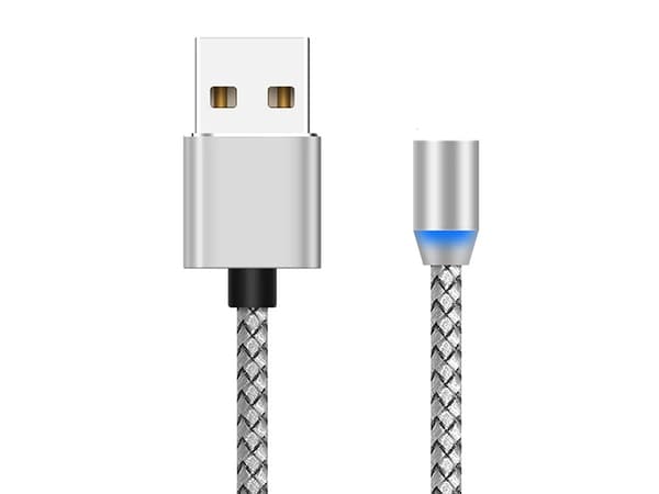 Magnetisk laddningskabel 3w1 micro typ-c usb lightning 1m - Silver