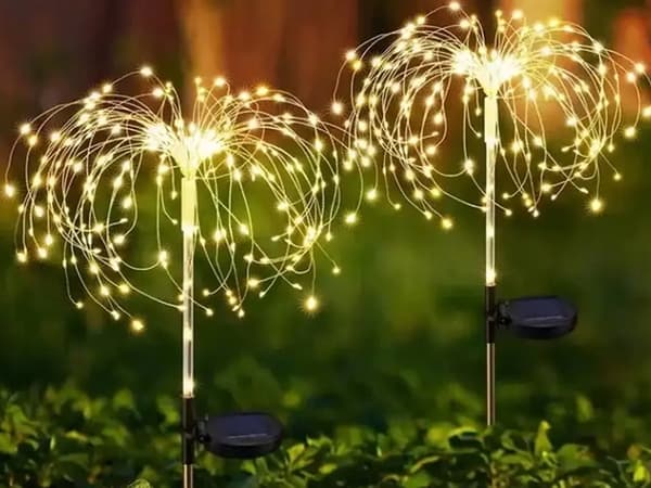 Solcellelampe LED fairy på spyd