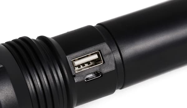 Taskulamppu 1 W LED + 3 W COB ladattava musta