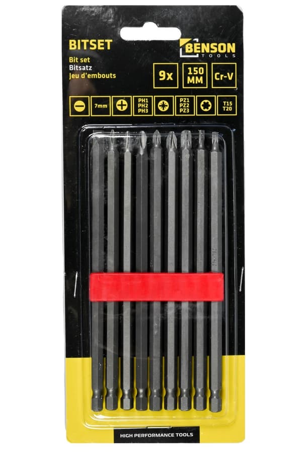 Bitsæt mix 10 stk PZ Torx PH 150 mm