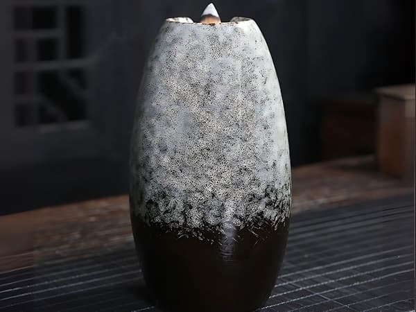 Doftande keramisk eldstad vattenfall rökelse aromaterapi + 10 vekar - Grey