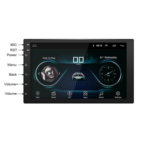 Bilradio med CarPlay og Android Auto – 7 Tommer