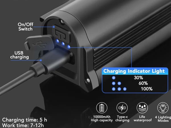Cykel led ljus fram bak usb batteri styrset