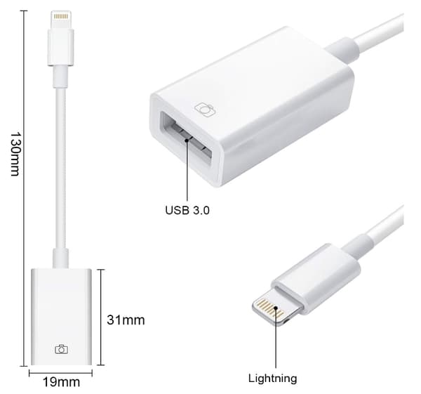 Lightning till USB-adapter kompatibel med iPhone/iPad – OTG