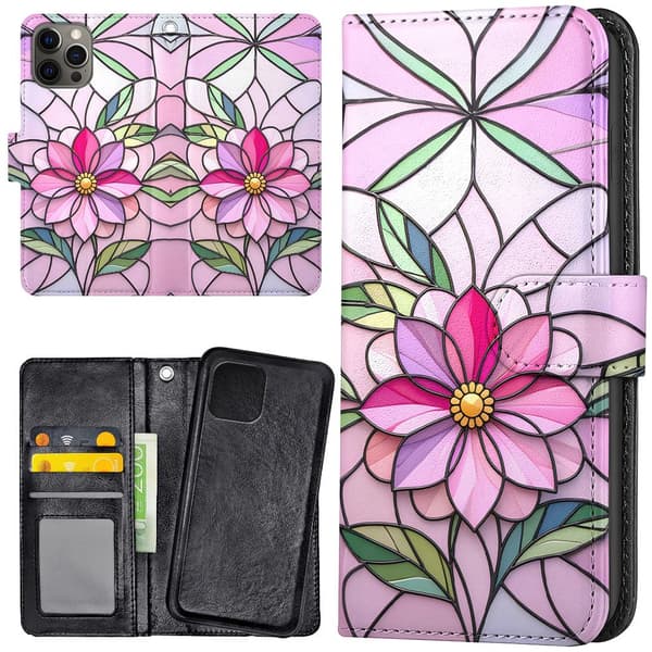 iPhone 16 Pro Max - Plånboksfodral/Skal Glass Flower