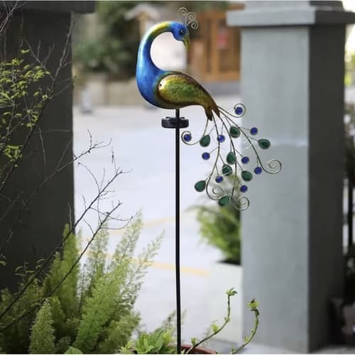 LED Havelampe Påfugl - Solcelle