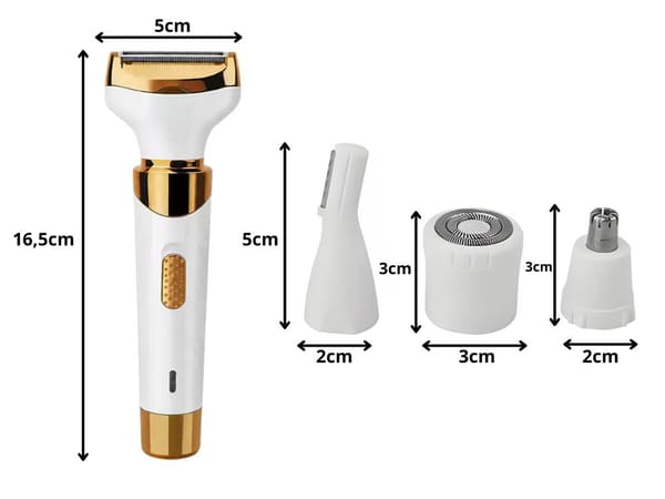 Epilator 4 i 1 kropp ben ansikte trimmer USB