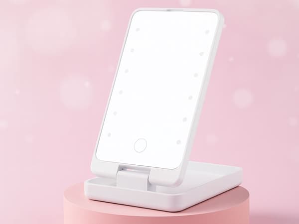 Sminkespeil LED sammenleggbart reise