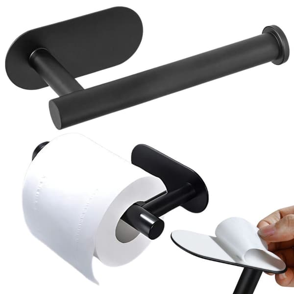 Toiletpapirholder sort - Selvhæftende, loftdesign i metal