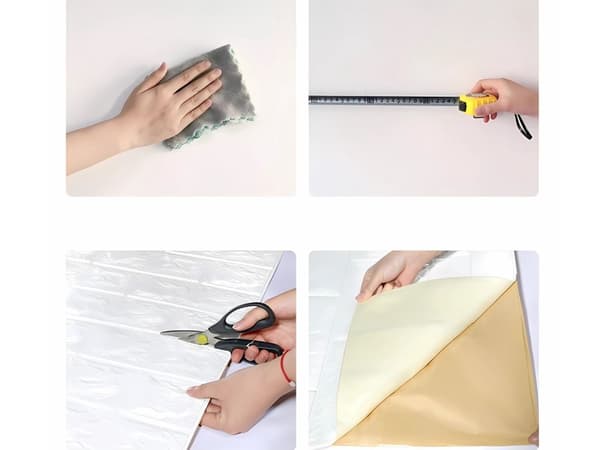 3D-väggpanel vit - Självhäftande dekor i skumplast