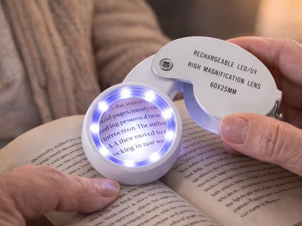 Forstørrelsesglass LED USB oppladbart 60x