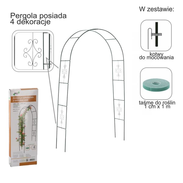 Rosenbue til klatreplanter - 240 cm