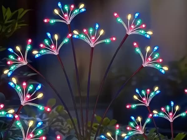 Solcellelampe LED fairy på spyd 2 stk