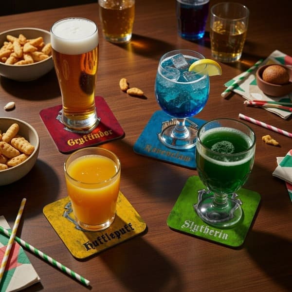4-Pak - Glasbrikker Harry Potter - Underlag til Glas