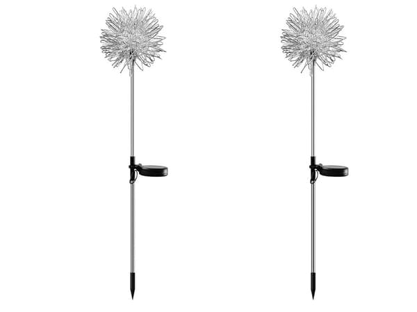 Solcellelampe LED fe på spyd 2 stk