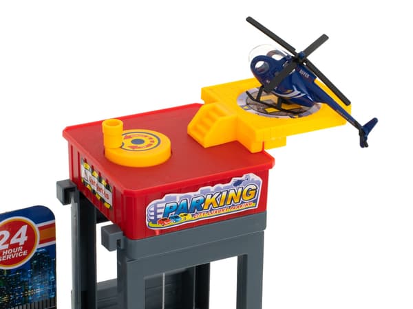 Parkeringshus dobbeltdekk bensinstasjon bilvask