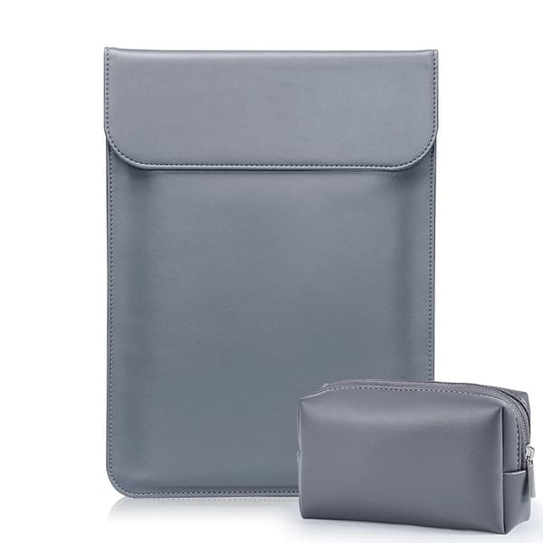 13,3" Laptopfodral / Datorväska / Macbook - Läder - Grey