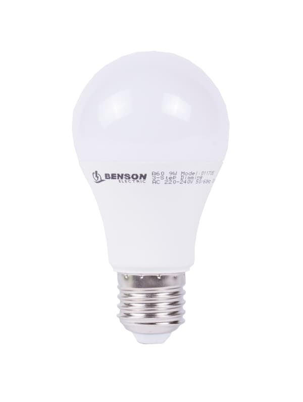 LED-lampe E27 A60 9 W + bryter dimbar varmhvit